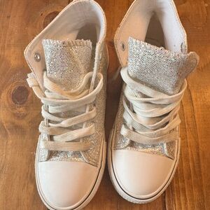 Sparkly Silver Kids Sneakers
